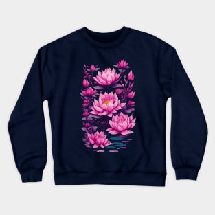 Pink Water lilies Crewneck Sweatshirt